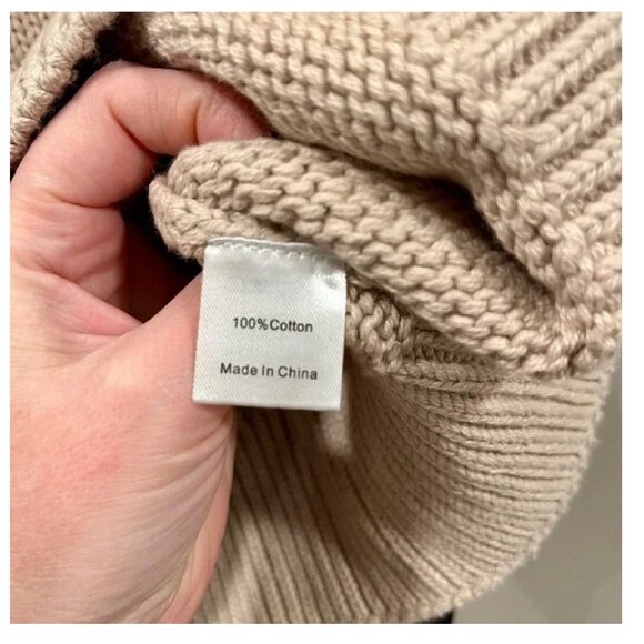 Tuckernuck NEW Lilac Tan Aiden Crewneck Cropped Cotton Knit Sweater Retail $198 - Picture 4 of 4